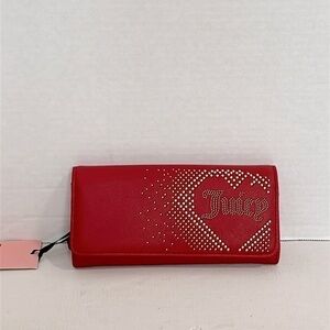 NWT JUICY COUTURE LOVELY DAY FLAP CLUTCH WALLET BAG RED